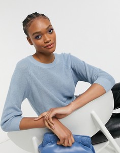 Синий джемпер с пышными рукавами Vero Moda-Белый