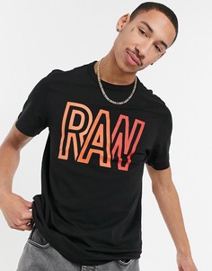 Черная футболка с крупным логотипом "Raw" G-Star-Черный цвет
