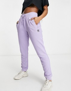 Фиолетовые джоггеры с манжетами с логотипом adidas Originals Trefoil Essentials-Сиреневый