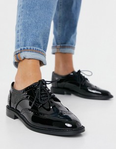 Черные туфли на плоской подошве ASOS DESIGN-Черный цвет