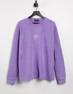 Сиреневый свитшот с вышивкой от комплекта Burton Menswear