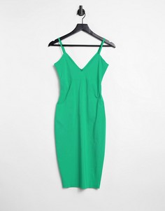 Облегающее платье миди на бретельках цвета зеленого нефрита Vesper-Зеленый цвет