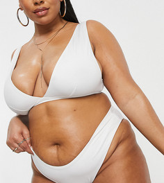 Белые комбинируемые бикини трусы-хипстеры из переработанного материала ASOS DESIGN Curve Recycled-Белый