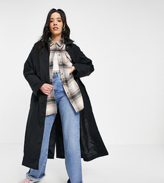 Черный тренч из нейлона ASOS DESIGN Tall-Голубой