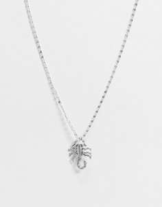 Посеребренное ожерелье с подвеской в виде скорпиона Regal Rose Noxious-Серебристый