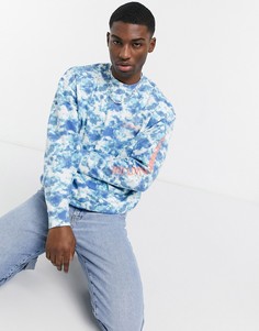 Голубой свитшот в стиле oversized с логотипом и принтом на рукаве Levis Youth Levis®