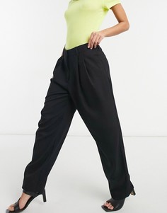 Черные классические брюки Weekday Zinc-Черный цвет