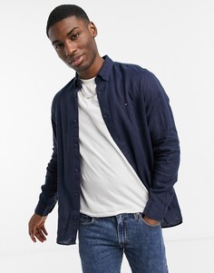 Облегающая рубашка повторной окраски Tommy Hilfiger-Голубой