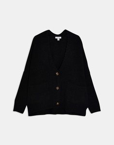 Черный кардиган на пуговицах с карманами Topshop-Черный цвет