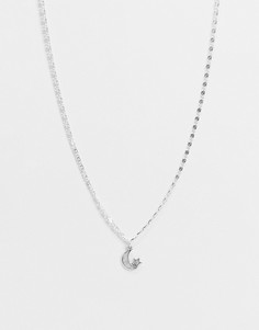 Посеребренное ожерелье-воротник с подвеской в виде месяца Regal Rose Luna-Серебристый