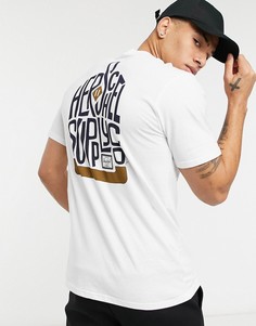 Белая футболка с круглым вырезом и логотипом на груди Herschel Supply Co-Белый