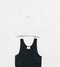 Набор из 2 хлопковых бралеттов для кормящих матерей белого цвета Mamalicious Maternity-Многоцветный Mama.Licious