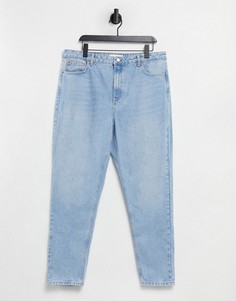Выбеленные голубые джинсы в винтажном стиле Topshop-Голубой