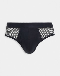 Черные сетчатые трусы ASOS DESIGN-Черный цвет