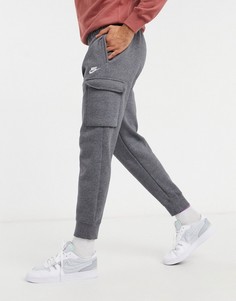 Темно-серые джоггеры карго с манжетами Nike Club-Серый
