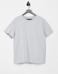 Серая меланжевая футболка свободного кроя Weekday-Серый
