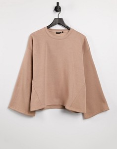 Бежевый свитшот в стиле oversized Lasula