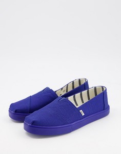 Голубые эспадрильи на толстой подошве Toms Alpargata-Голубой