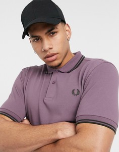 Фиолетовое поло с двойным кантом Fred Perry-Сиреневый