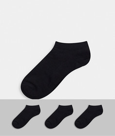 Набор из трех пар черных носков под кроссовки Selected Homme-Черный цвет
