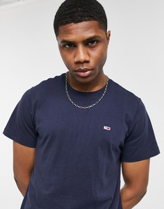 Темно-синяя футболка с логотипом-флагом Tommy Jeans-Темно-синий