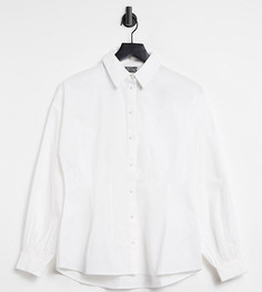 Белая рубашка из хлопкового поплина с объемными рукавами Reclaimed Vintage Inspired-Белый
