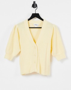 Желтый кардиган с короткими рукавами Monki Puffy