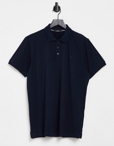Темно-синее поло с логотипом на груди Jack & Jones Premium-Черный цвет