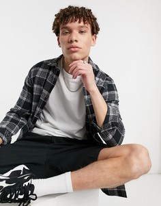 Рубашка с длинными рукавами в клетку черного и серого цвета River Island-Черный цвет