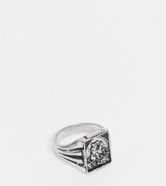 Серебристое кольцо-печатка с изображением св. Христофора Reclaimed Vintage Inspired-Серебристый