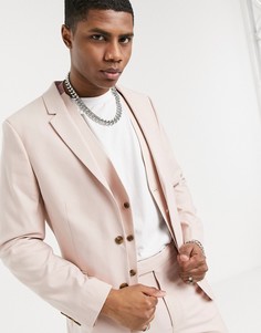 Розовый приталенный пиджак ASOS DESIGN Wedding-Розовый цвет