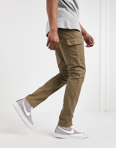 Коричневые брюки карго узкого кроя ASOS DESIGN-Коричневый цвет