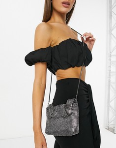 Черная сумка на плечо со сплошной отделкой стразами Ego x Molly Mae-Черный цвет ЭГО