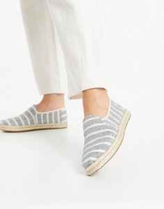 Темно-синие плетеные из пеньки эспадрильи в полоску Toms-Голубой