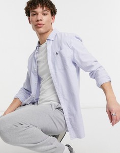 Голубая оксфордская рубашка классического кроя в полоску с логотипом Original Penguin-Голубой