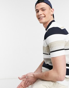 Футболка в темно-синюю и серую полоску River Island-Серо-бежевый