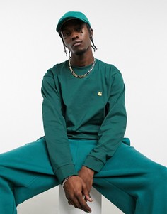 Зеленый лонгслив Carhartt WIP chase-Зеленый цвет