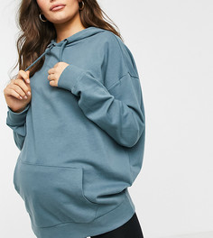 Худи бойфренда темно-серого цвета из органического хлопка в стиле oversized ASOS DESIGN Maternity-Серый
