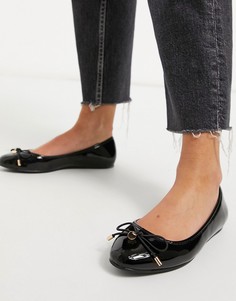 Черные балетки ASOS DESIGN Lallie-Черный цвет