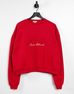 Красный свитшот с надписью Public Desire