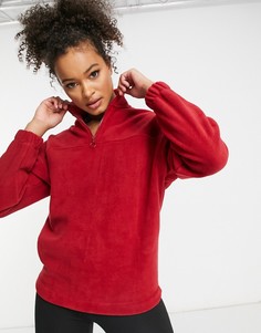 Флисовый топ с короткой молнией ASOS 4505-Красный