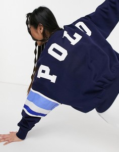 Темно-синий свитшот с логотипом в университетском стиле Polo Ralph Lauren