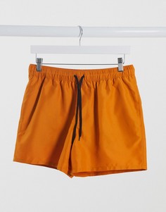 Оранжевые короткие шорты для плавания ASOS DESIGN-Оранжевый цвет