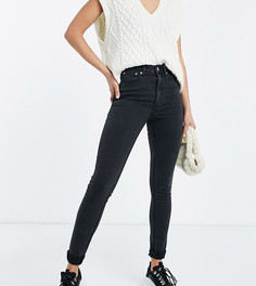 Черные выбеленные джинсы скинни с завышенной талией ASOS DESIGN Tall-Черный цвет