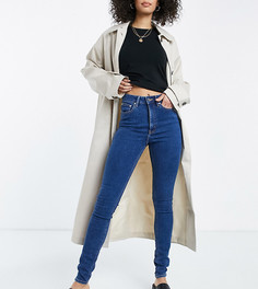 Синие зауженные джинсы с завышенной талией ASOS DESIGN Tall Ridley-Голубой