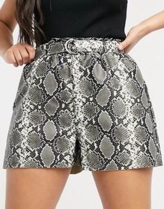 Шорты с имитацией змеиной кожи ASOS DESIGN-Многоцветный