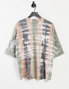 Oversized-футболка из органического хлопка с принтом тай-дай ASOS DESIGN-Многоцветный