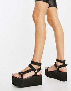 Черные сандалии на массивной платформе в спортивном стиле ASOS DESIGN Tia-Черный цвет