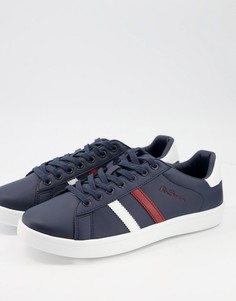 Темно-синие кроссовки с полосками по бокам Ben Sherman-Темно-синий