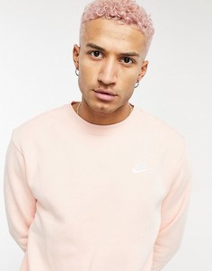 Пыльно-розовый свитшот с круглым вырезом Nike Club-Розовый цвет